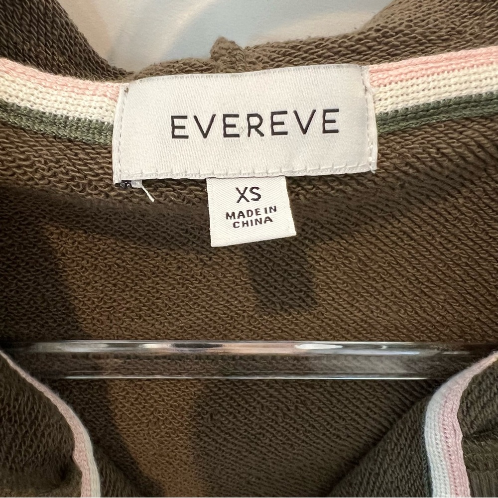 Evereve Whitley Sleeveless Zip‎ Up Hooded Sweatshirt Vest Green Womens Size XS - Picture 3 of 10